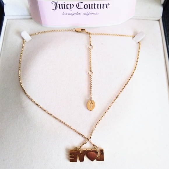 Stylish Juciy Couture Love Rhinestone Necklace - Picture 2 of 4